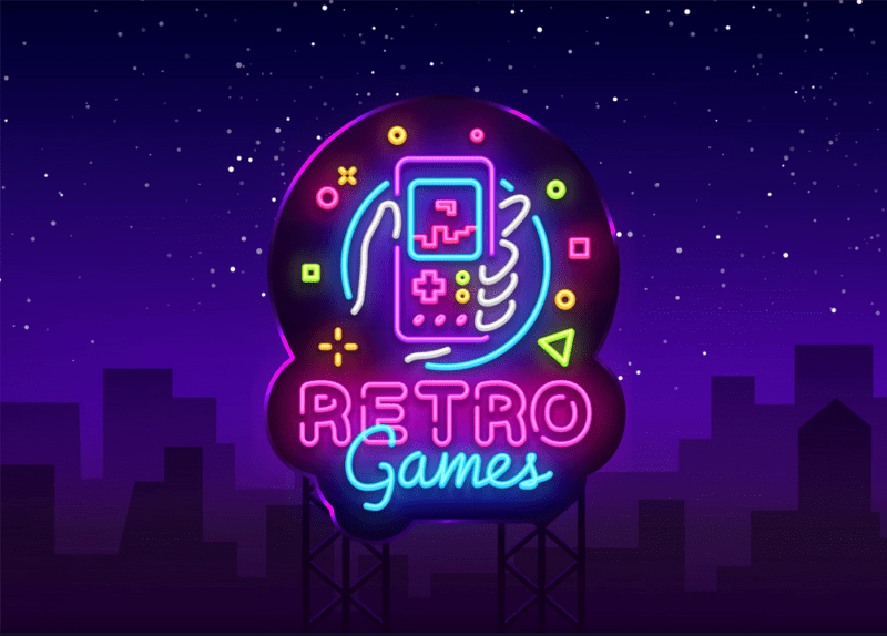 retro games logo geek gaming gamepad vector 21355975